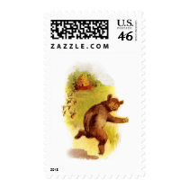 Bear Running From Bees Stamps