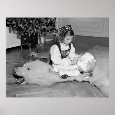 Bear Skin Rug, 1938 Print by Photoblog
