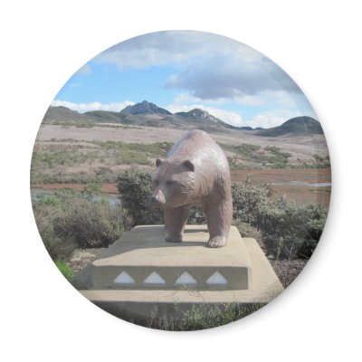 Bear Statue Guarding Los Osos on South Bay Fridge Magnets by barbsbooks