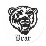 Bear Round Stickers