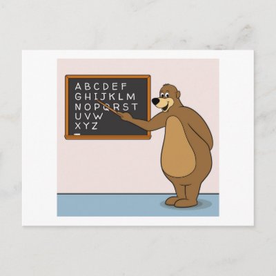 Bear Teacher Alphabet Postcard