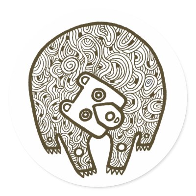Bear Totem Stickers by Noir_et_Blanc