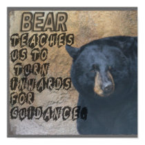 BEAR TOTEM TEACHING WIDSOM - TURN INWARDS POSTER posters by WildOnes BEAR TOTEM TEACHING WIDSOM - TURN INWARDS POSTER posters