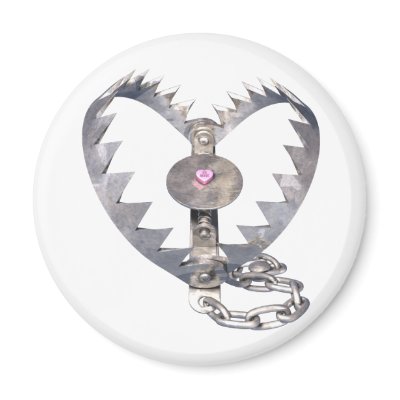 Bear Trap Heart Fridge Magnet by wolfmama