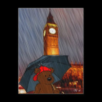 'Bear Visits Big Ben' Postcard