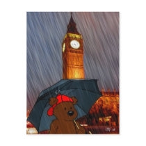 'Bear Visits Big Ben' Postcard