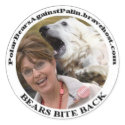 Bear Vs Palin Circle Sticker by alisonk1983 Bear Vs Palin Circle Sticker