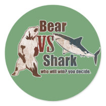 Bear vs. Shark. Who will win? you decide. stickers