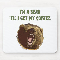 Bear Wants Coffee Mouse Pads