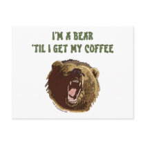Bear Wants Coffee Postcard