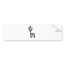 Bear With Blue Balloon Bumper Sticker