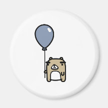 Bear With Blue Balloon Refrigerator Magnets