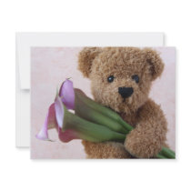 bear with calla lilies invitation small