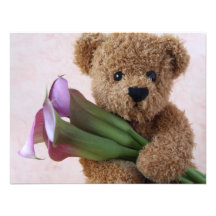 bear with calla lilies invitation small