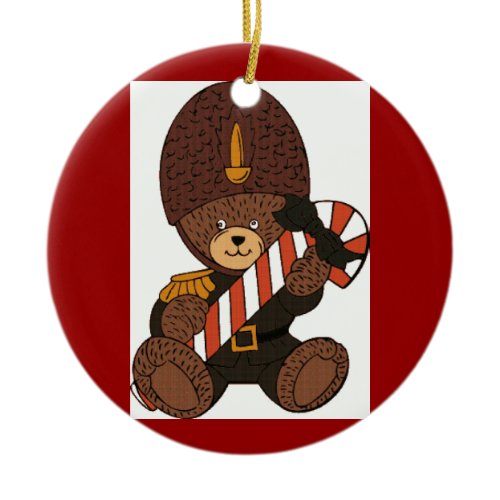 Bear with Candy Cane Ornament ornament