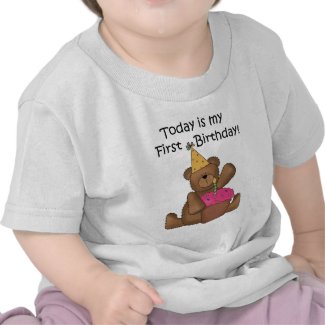 Bear with Cupcake 1st Birthday Tshirts and Gifts shirt