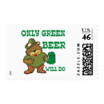 Bear with green beer for saint patricks day