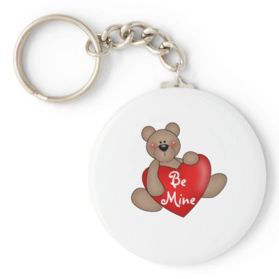 Bear with Heart Be Mine Keychains by valentinesday