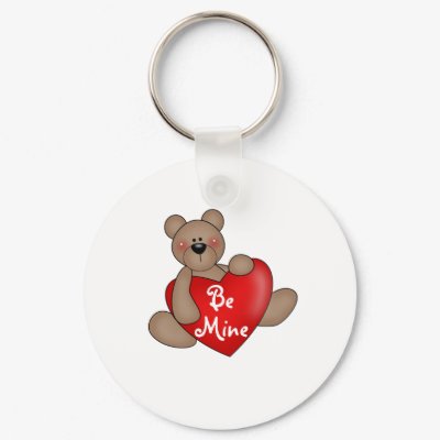 Bear with Heart Be Mine Keychains by valentinesday