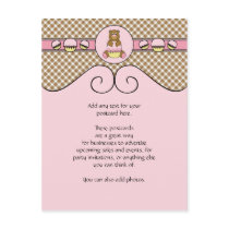 Bear With Pink Cupcake Brown Plaid Postcard postcards