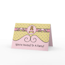 Bear With Pink Cupcake C N' S Invitation Card cards