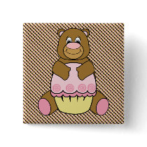 Bear With Pink Cupcake Color Swatches Button buttons