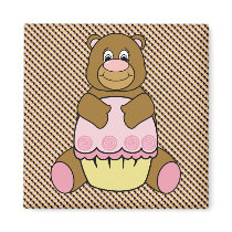 Bear With Pink Cupcake Color Swatches Magnet magnets