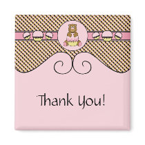 Bear With Pink Cupcake Color Swatches Magnet magnets