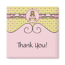Bear With Pink Cupcake Cupcakes N' Swirls Magnet magnets