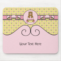 Bear With Pink Cupcake Cupcakes N' Swirls Mousepad mousepads