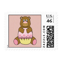 Bear With Pink Cupcake Diamonds Stamps stamps