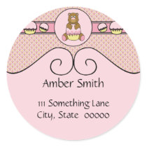 Bear With Pink Cupcake Diamonds Sticker stickers