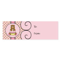 Bear With Pink Cupcake Dots Gift Tags business cards