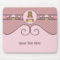 Bear With Pink Cupcake Pink Waffle Cone Mousepad mousepads