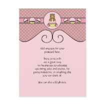 Bear With Pink Cupcake Pink Waffle Cone Postcard postcards