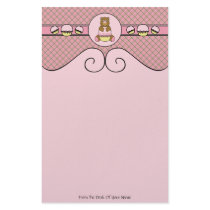 Bear With Pink Cupcake Pink Waffle Cone Stationery stationery