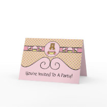 Bear With Pink Cupcake S N' D Invitation Card cards