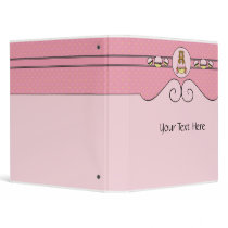 Bear With Pink Cupcake Swirls Binder binders
