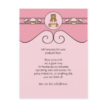 Bear With Pink Cupcake Swirls Postcard postcards