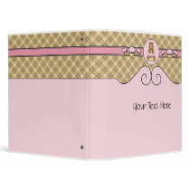 Bear With Pink Cupcake Vanilla Plaid Binder binders