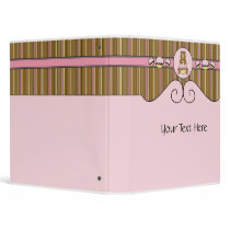 Bear With Pink Cupcake Vertical Stripes Binder binders