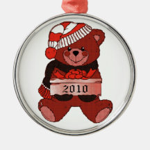 Bear with Present Annual Ornament