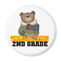 Bear with Ruler 2nd Grade magnets by school_teacher Bear with Ruler 2nd Grade magnets