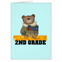 Bear with Ruler 2nd Grade Tshirts and Gifts Cards