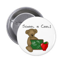 Bear with Writing Board School is Cool buttons