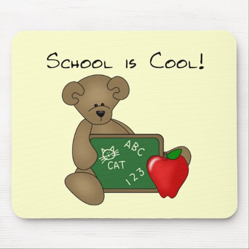 Bear with Writing Board School is Cool Mousepads