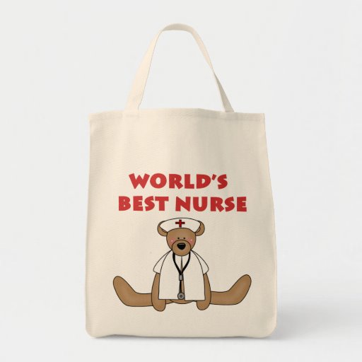 Bear World's Best Nurse T-shirts and Gifts Tote Bags