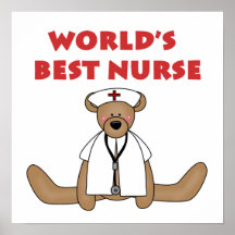 Bear World's Best Nurse T-shirts and Gifts Print
