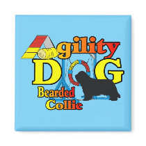 Bearded Collie Agility Gifts Refrigerator Magnet