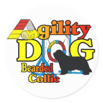 Bearded Collie Agility Gifts Stickers
